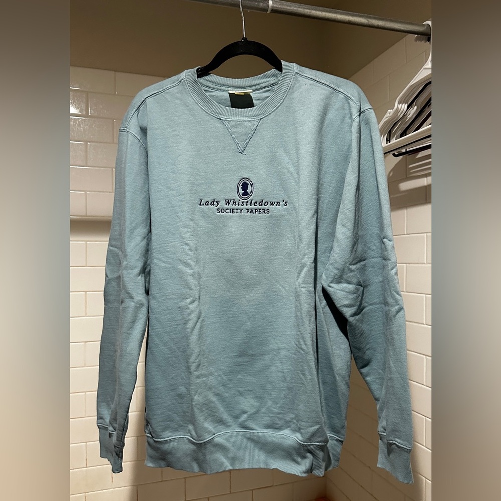 Like New Bridgerton Lady Whistledown Papers Embroidered Sweatshirt Size M